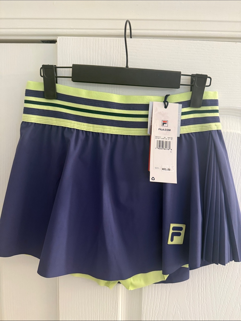 Fila Navy and Lime Athletic Skirt